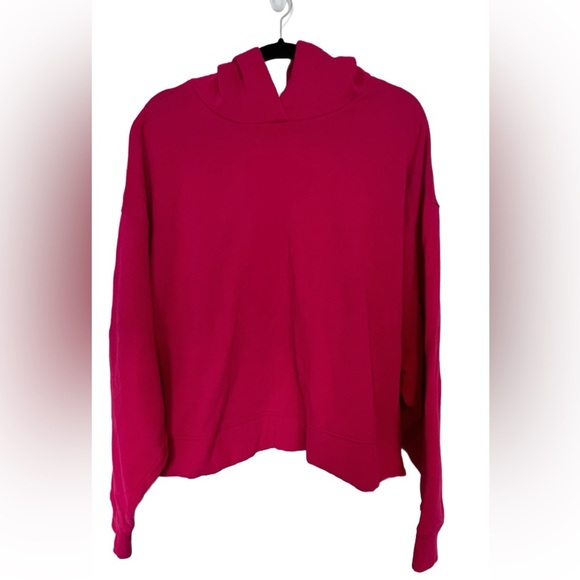 Old Navy Cropped Pullover Hoodie, Size XXLT (20), Berry Fine - Picture 4 of 6
